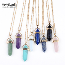 Artilady gold color natural crystal stone pendant necklace fashion opal pendant necklace for women jewelry 2024 - buy cheap