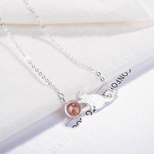 KOFSAC New Fashion 925 Silver Chain Necklaces For Women Simple Cute Cat Shiny Crystal Stones Pendant Necklace Jewelry Gifts 324 2024 - buy cheap