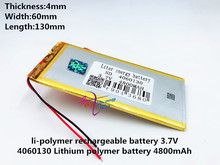 Bateria de íon de lítio polímero, 3.7v, 4800mah (bateria de íon de lítio), li-ion para tablet pc 7 polegadas 8 polegadas 9 polegadas 4060130, 1 peça 2024 - compre barato