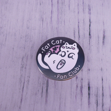 Жесткая эмалированная булавка Fat Cat Fan Club, булавка для лацкана с белым котенком, милая Пастельная розовая Золотая булавка 2024 - купить недорого