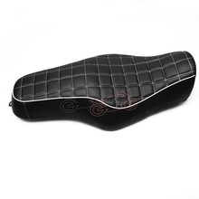 1x Motorcycle Black PU Leather Driver+Passenger Touring Seat 2 Up Benches Cushions For Harley Sportster XL883 1200 48 72 2010-16 2024 - buy cheap