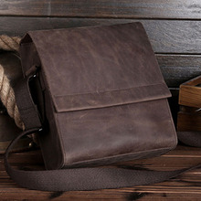 Vintage Messenger Shoulder Bag famous brand Crazy Horse Cowhide  Men Briefcase Business Cross Body Bags High Quality 2024 - buy cheap