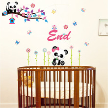 [Fundecor] cute cartoon panda wall sticker DIY kids room home wall decor vinilos decorativos pared infantiles 2024 - buy cheap