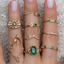 7 unids/set Vintage mano de Buda flor Corazón de serpiente de cristal de oro, anillo de las mujeres de moda de fiesta boda accesorios de la joyería 2024 - compra barato