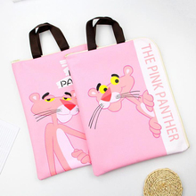 1 Pcs Kawaii Animal Pink Panther Oxford Cloth Large Capacity Waterproof File Bag Document Bag File Folder Stationery Gifts 2024 - buy cheap