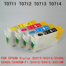 Многоразовый картридж для принтера EPSON Stylus SX215/SX218/SX400/SX405/SX405WiFi/SX410/SX415/SX510W SX515W, 71 T0715, T0711 2024 - купить недорого