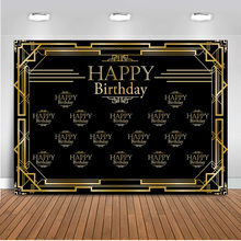 Newback-Fondo de feliz cumpleaños para Sesión de fotos, telón de fondo de Gatsby para fotografía, cartel de decoración de fiesta de repetición de paso 2024 - compra barato