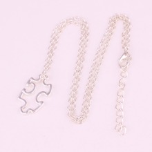 Drop shipping Autism Hope silver plated puzzle Piece Pendant with Link chain Autism Awareness necklace 2024 - buy cheap