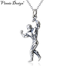 Muscle Men Pendant Necklace Bodybuilder Fitness Jewelry 45cm Link Chain Necklaces 2024 - buy cheap