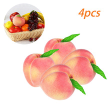 Frutas artificiales de espuma para decoración del hogar, melocotones artificiales de gran tamaño, 4 Uds. 2024 - compra barato