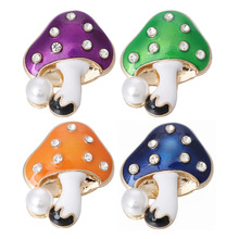 5pcs/lot New Gold Cute Mushroom Snap Button Jewelry 20mm 18mm Metal Snap Buttons Fit Snap Button Bracelet Bangle Necklace 2024 - buy cheap