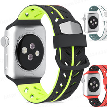 Sport Soft Silicone Strap For Apple Watch Series 4 3 2 1 44mm 40mm 42mm 38mm Stylish Band Replacement Strap Wristband For iWatch 2024 - buy cheap