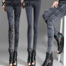 Women Jeans Autumn and Winter Elastic Plus Velvet Thickening Pencil Pants High Waist Denim Tight Leggings Outside Wearing Women 2024 - buy cheap