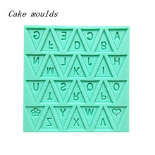 Molde de silicone com letras e bandeira angrly, forma para decoração de bolo, massas, chocolate, utensílios de cozinha, design da moda 2024 - compre barato