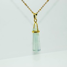 Женское ожерелье с подвеской, ожерелье из розового золота с натуральным кристаллом 2024 - купить недорого