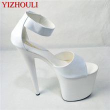 Classic Sexy Clubbing High Heels Women's Shoe 20cm High Heels Sandals Model Shoes 8 Inch White Ankle Wedding Shoes 2024 - buy cheap