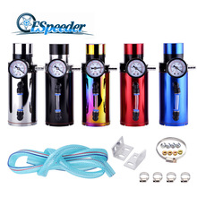 ESPEEDER Universal Aluminum Oil Catch Can Reservoir Tank With Breather Filter Vacuum Pressure Gauge Colorful Cylinder Fuel Tank 2024 - buy cheap