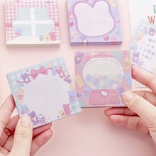 1pcs Candy Color Memo Pad Notebook Student Message Sticky Note Paper Bookmark Label Sticker Escolar Kawaii Stationery Memo Pads 2022 - buy cheap