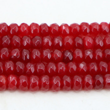 5x8mm Faceted red chalcedony abacus shaped loose beads 15" DIY fit women jewelry making gift  wholesale and retail 2024 - buy cheap