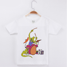 Модная хлопковая детская футболка, детская одежда, футболка с короткими рукавами для мальчиков, забавные детские топы с принтом крокодила, футболки, 2019 2024 - купить недорого
