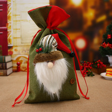 Bolsas grandes de Navidad, pequeñas a cuadros de Santa Claus, bolsa de regalo para niños, adornos de árbol de Navidad, bolsa de dulces, adorno de Navidad para el hogar 2024 - compra barato