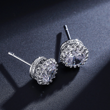 UILZ  Fashion Jewelry 8.0 MM Round 2 Carat Cubic Zirconia  Stud Earrings for Women Wedding UE056 2024 - buy cheap