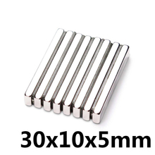 5pcs 30 x 10 x 5 mm N35 Super Strong Block Neodymium Magnets Rare Earth Magnet 30mm x 10mm x 5 mm 2024 - buy cheap