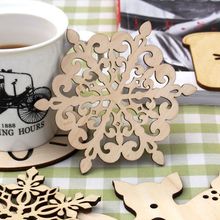 2PCS Hollow Wooden Snowflake Cup Mat Carved Snowflake Mug Coasters Tableware Holder Placemat Coffee Tea Drinks Cup Mats Pads 2024 - buy cheap