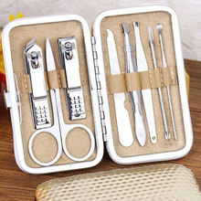 Nail Care 8 Pieces Manicure Set Cutter Cuticle Clipper Pedicure Kit Case Gift New 2024 - buy cheap