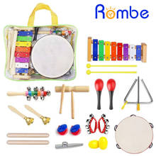 22pcs Children Musical Instruments Set Rhythm & Music Education Toys Band Set Toddler Wooden Percussion Toy Musical Instrument 2024 - buy cheap