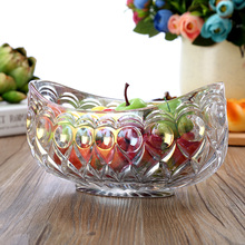 Delicado cristal de vidro estampado decorativo, tigela de frutas, recipiente decorativo para servir, caixa doces, uso diário doméstico, utensílios de mesa, artesanato 2024 - compre barato