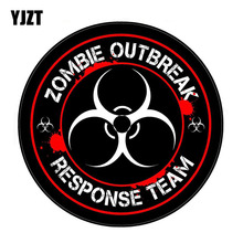 YJZT 15x15CM ZOMBIE Outbreak Response Team Biohazard Retro-reflective Car Sticker Fashion Motorcycle Decals C1-8056 2024 - buy cheap