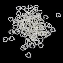 100 Heart Shaped Faux Pearls Cabochon Embellishments Wedding Card Making 2024 - buy cheap