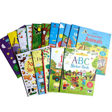 Pegatina con imagen en inglés para niños, libros educativos para colorear, vestidor, Navidad, pegatinas de coches, juego de 5 libros por Usborne 2024 - compra barato