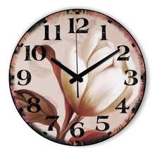 Vintage Living Room Decoration Wall Clock With Silent Clock Movement Beautiful Flowers Retro Home Decor Quartz Watch Best Gift 2024 - buy cheap