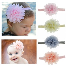 1PCS Kids Soft Big Chiffon Fabric Flower Elastic Hair Band Girls Headband Hair Accessories 2024 - buy cheap