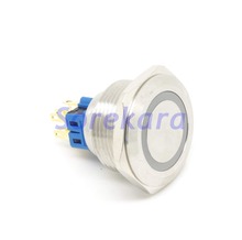 30mm Ring LED Color White Latching 1NO 1NC Stainless Steel Pushbutton Switch For Auto IP65 UL 6V/12V/24V/110V/220V 2024 - buy cheap