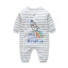 Hooyi Stripe Baby Boys Rompers 100% Cotton Bebe Ropa Long Romper Pajamas Sleepwear Soft Comfortable Baby Clothes Rocket 2024 - buy cheap