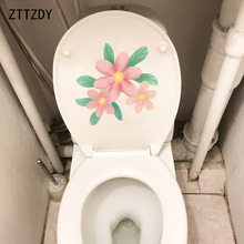 ZTTZDY 20*19.8CM Hand Painted Pink Flowers Kids Room Wall Decal Fashion Toilet Sticker Decor T2-0326 2024 - buy cheap
