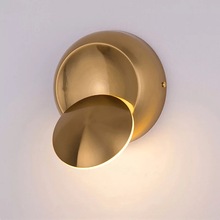 Lámpara LED redonda chapada en oro, iluminación interior giratoria de 360 grados, para el hogar, estudio, dormitorio, mesita de noche, sala de estar, comedor, baño, balcón 2024 - compra barato
