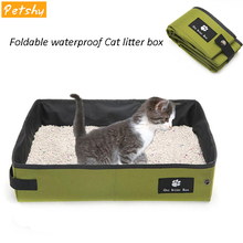 Petshy Cat Tray Foldable Pet Cat Litter Boxes Box Portable Waterproof Semi Closed Anti-splash Cats Bedpans Kitten Puppy Toilet 2024 - buy cheap