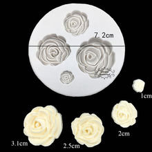 Yueyue-Molde de silicona con flor de Rosa, herramientas de decoración de pasteles, pasta de goma de chocolate 2024 - compra barato