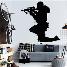 Man Soldier Sniper Silhouette Wall Mural Home Bedroom Cool Decorative Wall Sticker Military Series Art Vinyl Wall Decals M-82 2024 - buy cheap