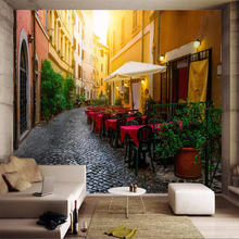 Papel de parede colorido personalizado, qualquer tamanho, rome city street view, 3d, restaurante, café, quarto, à prova d'água 2024 - compre barato