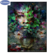 KUFWKEY-pintura diamante 5D DIY de "mujer", bordado de diamantes de imitación cuadrados o redondos, mosaico de decoración para mujer 2024 - compra barato