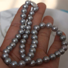 Элегантный Круглый Южно-морской 9-10 мм серебристо-серый жемчуг ожерелье 18 дюймов 925s 2024 - купить недорого