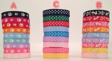 NEW  set pvc box 45yards mixed 9 style cute paw,bow and dots pattern printed Grosgrain Ribbon,  each 5 yards hair tie DIY 2024 - buy cheap