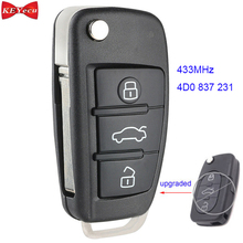 KEYECU for Audi A2 A3 B5 A4 A6 Quattro RS Modified Remote Key Fob 433.92MHz FCC ID 4D0 837 231 2024 - buy cheap