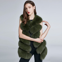 Jkp casaco de pele de raposa real, casaco feminino de couro genuíno colete de cabelo de raposa natural venda quente de casaco feminino 2024 - compre barato