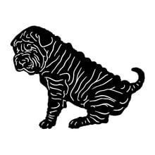 16.5*12.7CM Shar Pei Classic Funny Creative Pet Dog Body Decoration Stickers Vinyl Decals Black/Sliver C6-0930 2024 - buy cheap